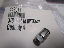 3/8" Tube x 1/4" Male NPT Nickel Plated Brass Push-to-Connect Connector