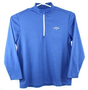 Download Callaway Mens XL Long Sleeve Blue 1/4 Zip Mock Neck Fleece ...