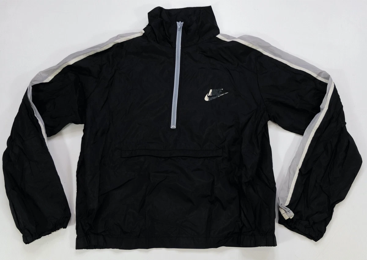 Rare Vintage NIKE Spell Out Swoosh Half Zip Pullover Windbreaker Jacket 80s SZ M
