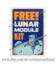 modern home decor 1969 GULF LUNAR MODULE GAS STATION SIGN metal tin sign