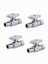 EFIELD 4 PCS 1/2" PEX-A 3/8"OD BRASS 1/4 TURN STRAIGHT STOP VALVES ,NO LEAD