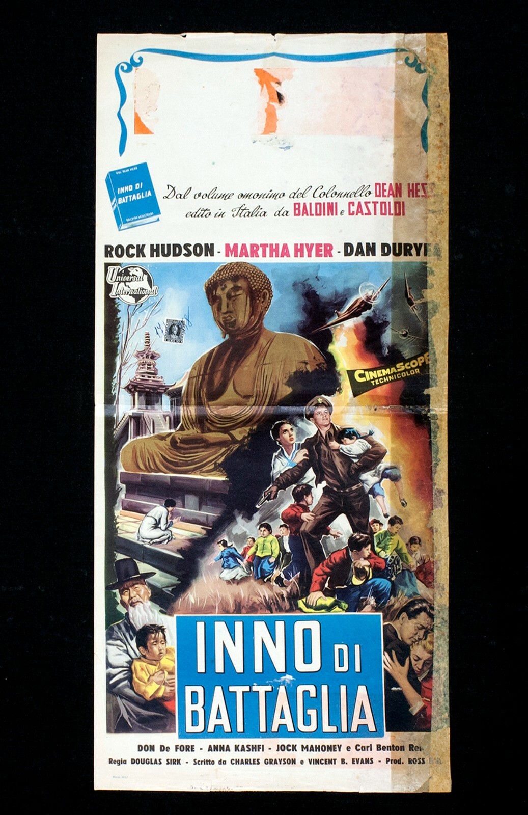 Locandina originale film Inno di battaglia (1957) - Regia di Douglas Sirk