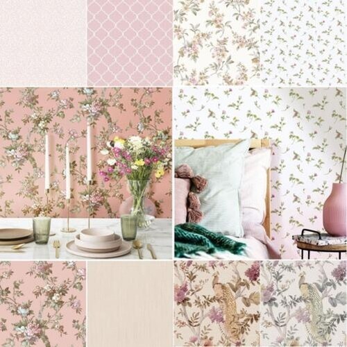 Cottage Chic Wallpaper Collection Pink eBay