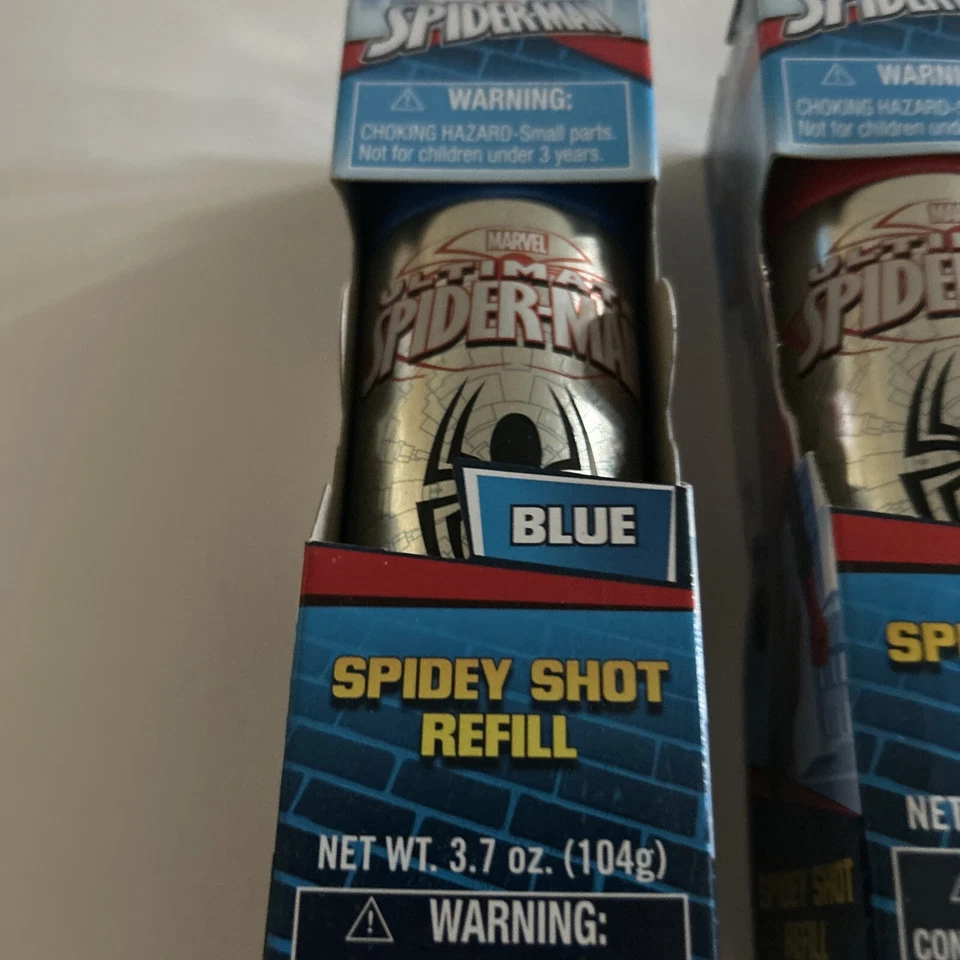 Ultimate Spiderman Spidey Shot Web Fluid Refill-1 Amarelo/1 Azul/1 Vermelho- Novo!!! - Imagem 2 de 4