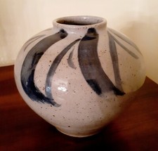 Vintage Octagonal Ceramic Creamer Pitcher with Floral Decal & Cobalt Blue Interior — listing 3