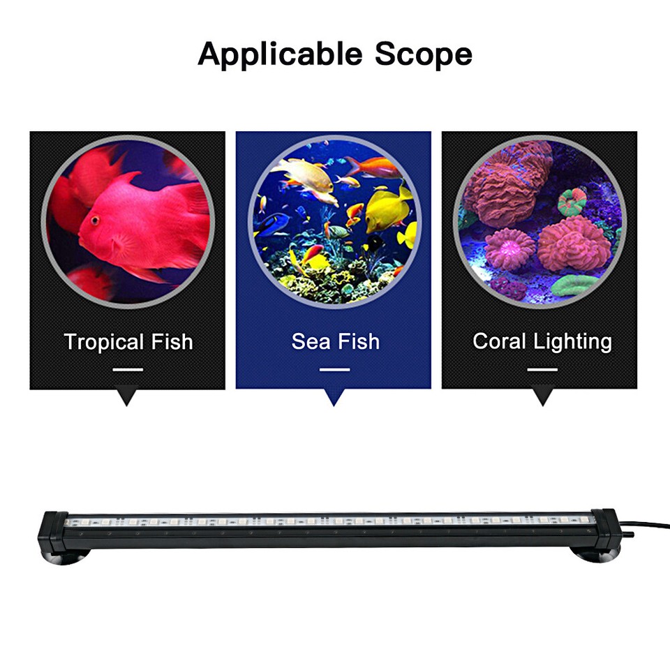 Aquarium Underwater Air Bubble LED Light Fish Tank RGB Submersible Lamp ...