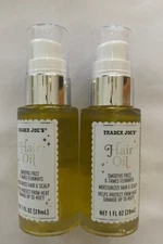 2 Packs New Trader Joe's Hair Oil Smooths Frizz Protect From Heat 1 OZ Each X 2