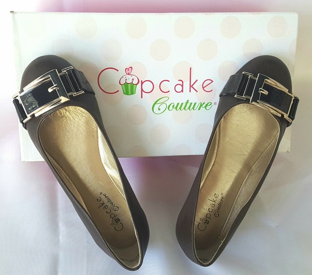 Cupcake Couture Clarity Brown Gold Buckle SlipOn Shoes Girl's Size 12