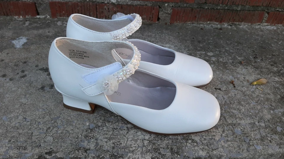 Jumping Jacks Blanco/Concurso Zapatos de Vestir con Tacón Niño Niña Talla 12.5 Foto 3 de 4