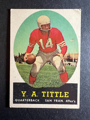 1958 Topps Y.A. Tittle #86, creased