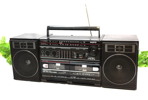 ⭐Vintage SANYO MW 228 Boombox AM/FM Radio Dual Cassette Player Recorder