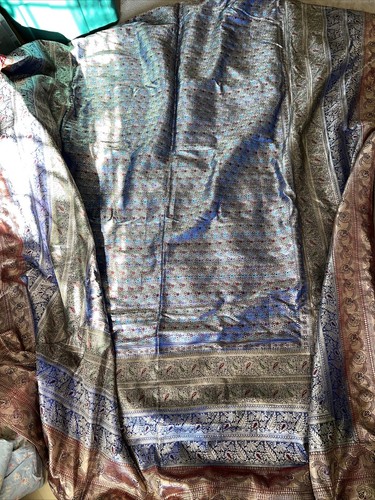 Oriental 100% Silk- King Size W/3 Pillow Shams Handmade Vintage Bedspread 86x112 - 第 2/15 張圖片