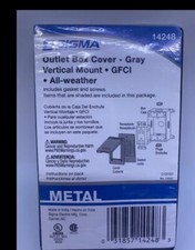Sigma Electric 14248 Outside Outlet Box Cover Gray Vertical Mount GFCI 4-11/16"