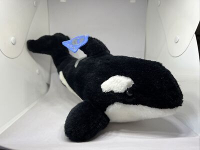 Sea World Shamu Plush Orca Killer Whale 15 in Black White Stuffed Animal Toy