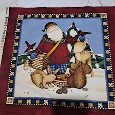Debbie Mumm Woodland Christmas Cotton Fabric Panel 29" X 44" Quilting Pillows