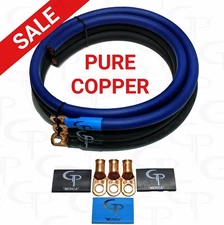 GP Car Audio Big 3 UPGRADE wiring Kit OFC COPPER TRUE 1/0 AWG GAUGE Blue Black