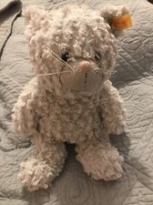 Steiff Cat Plush Whiskers Gray Baby Doll Soft Cuddly Friends Stuffed Toy