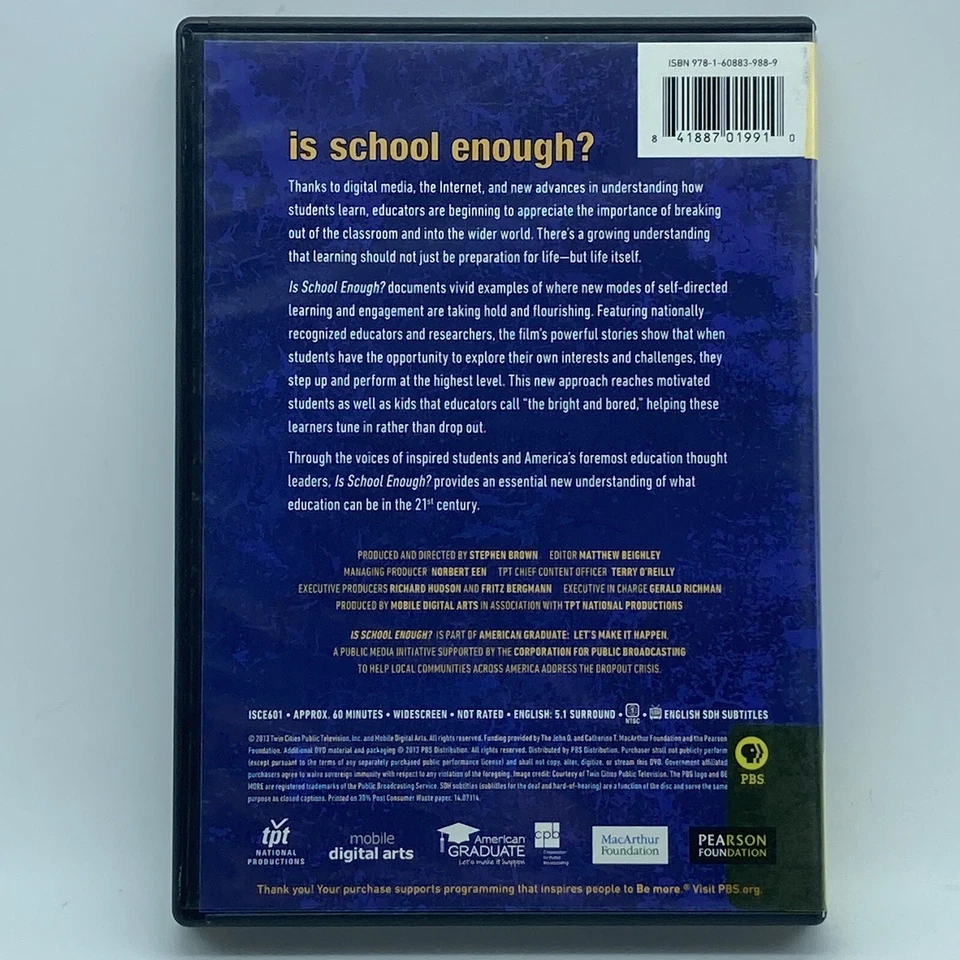 Is School Enough?: Learning Beyond the Classroom DVD OOP 2013 PBS EX-LIBRARY - Image 2 of 4