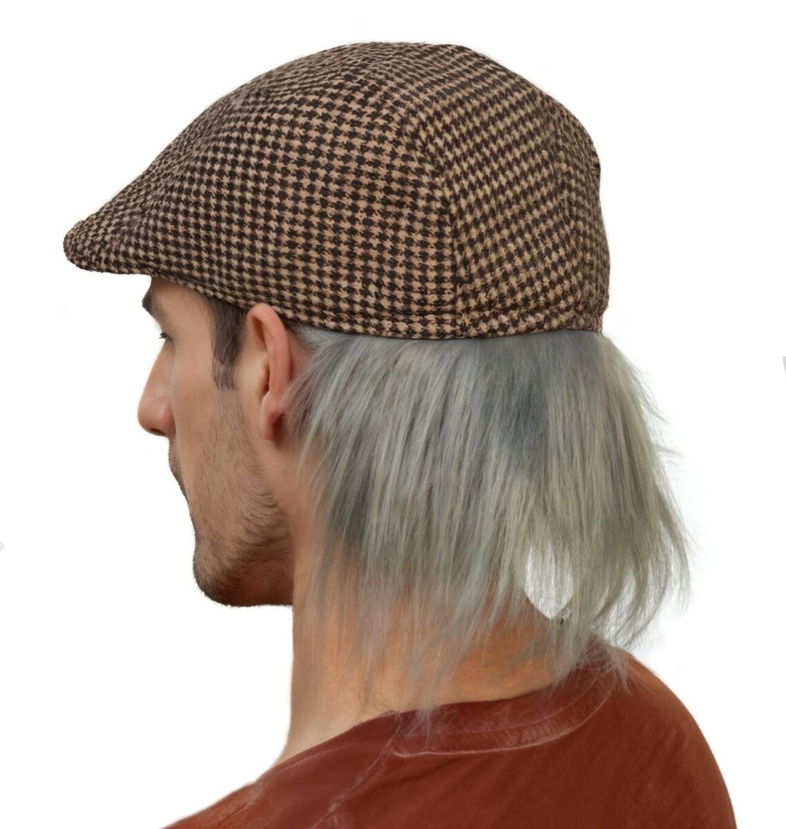 Old Man Wig Driving Cap with Attached Gray Hair Costume Hat Old Man Wig Driving Cap with Attached Gray Hair Costume Hat