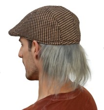 Old Man Wig Driving Cap with Attached Gray Hair Costume Hat Grandpa Adult Teen