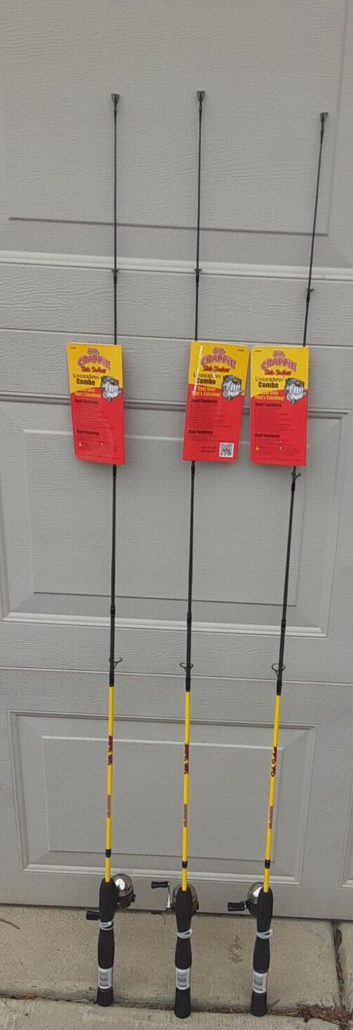 lot of 3 Lew's Mr Crappie slab shaker rod under spin reel Co