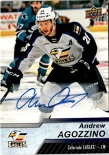 Andrew Agozzino Colorado Eagles 2018-19 Upper Deck AHL Signed 32