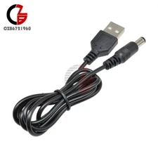 USB 2.0 Male A To DC 5.5mm x 2.1mm Plug DC Power Supply Cord Socket Cable