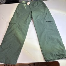 Wilo Pants Adult Medium Green Label Parachute Windbreaker Stretch Nylon Cargo