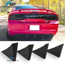 Universal Fit Rear Bumper Lip Lower Diffuser Shark Fins Unpainted 4PCS - ABS