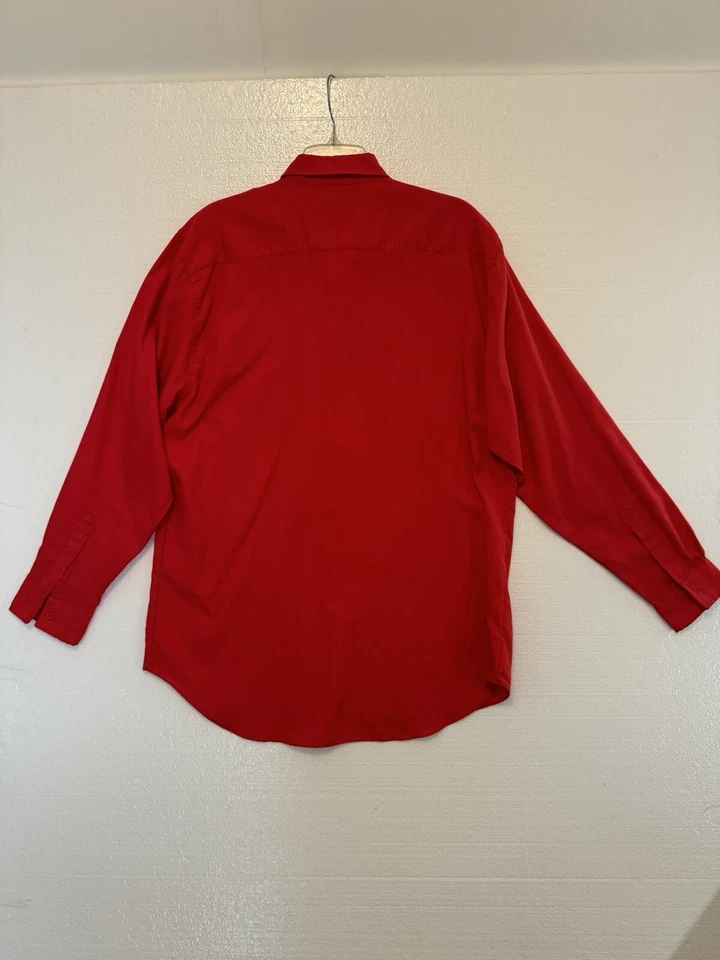 Vintage Trader Bay Long Sleeve Button Down Mens Shirt Large Tall RED - Image 2 of 4
