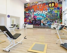 3D Graffiti Alphabet ZHUA1178 Wallpaper Wall Murals Removable Self-adhesive Amy