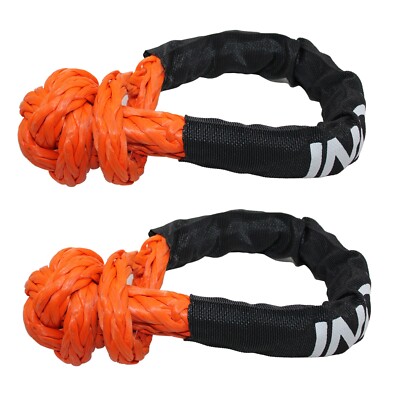 2 Pack  1/2 x 22 Inch  56,000,lbs Soft Shackle Synthetic Rope  for ATV UTV 4X4