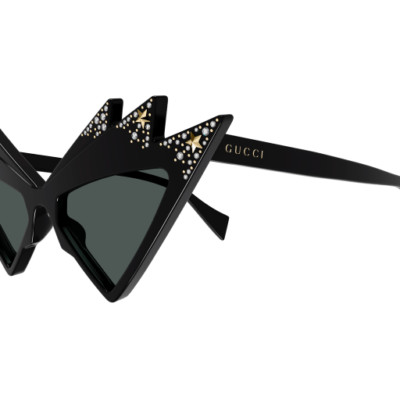 GUCCI ブラック ストーンカチューシャ NWT Gucci Grey Cat Eye Ladies Rhinestone Sunglasses Retail $1060