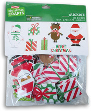 Christmas Santa  Friends Foam Stickers - Santa, Polar Bear, Reindeer - 70 Piece