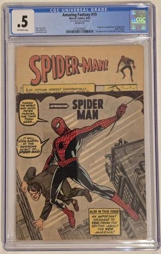 AMAZING FANTASY 15 1962 CGC 0.5 1st APPERANCE OF SPIDER-MAN