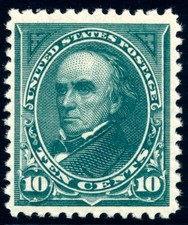 US 273 10c First Bureau 1895 Daniel Webster double line watermark F-VF NH