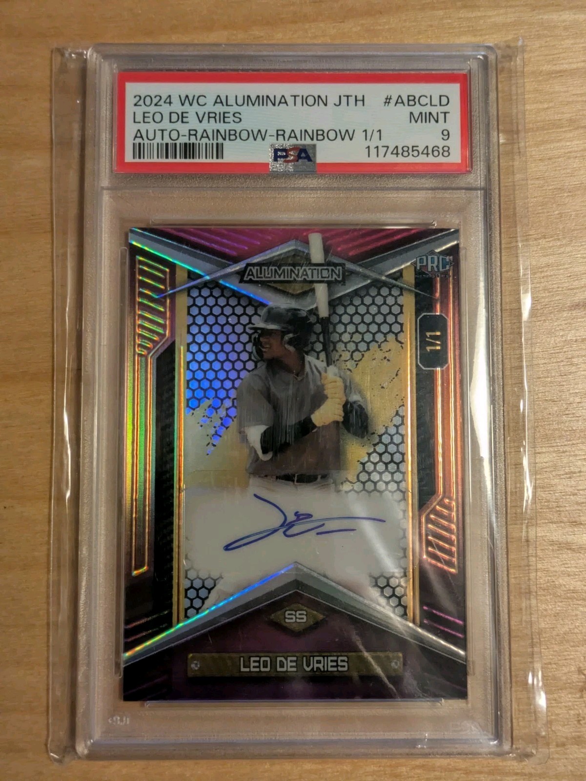 Leo De Vries 1/1 AUTO PSA 9 2024 Wild Card Alumination Just the Hits #ABC-LD A’s