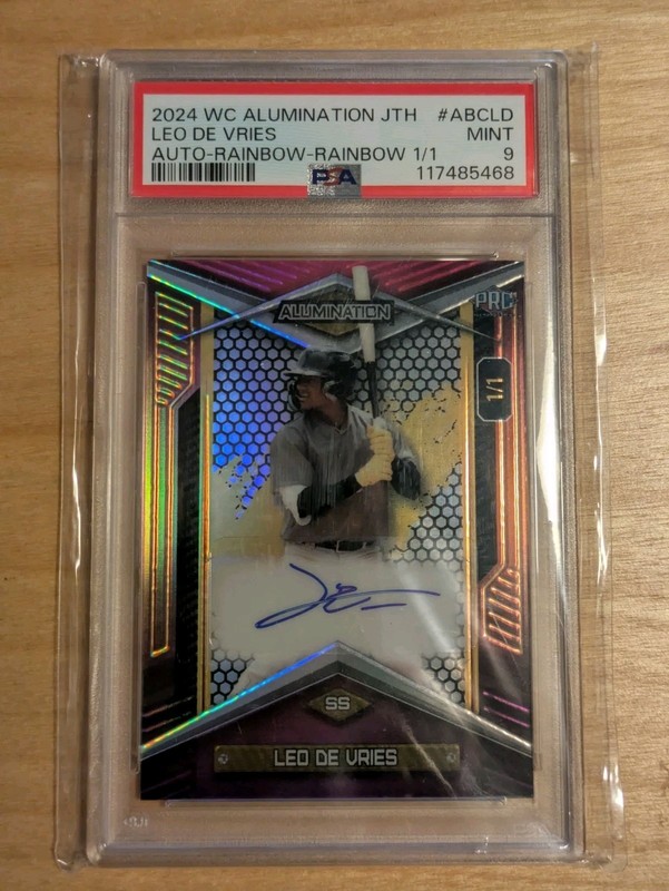 Leo De Vries 1/1 AUTO PSA 9 2024 Wild Card Alumination Just the Hits #ABC-LD A’s