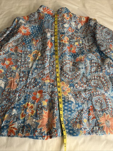 Ruby Rd Women's 24W Blue Colorful Semi Sheer Button Jacket W/Pockets NWOT - Picture 10 of 10