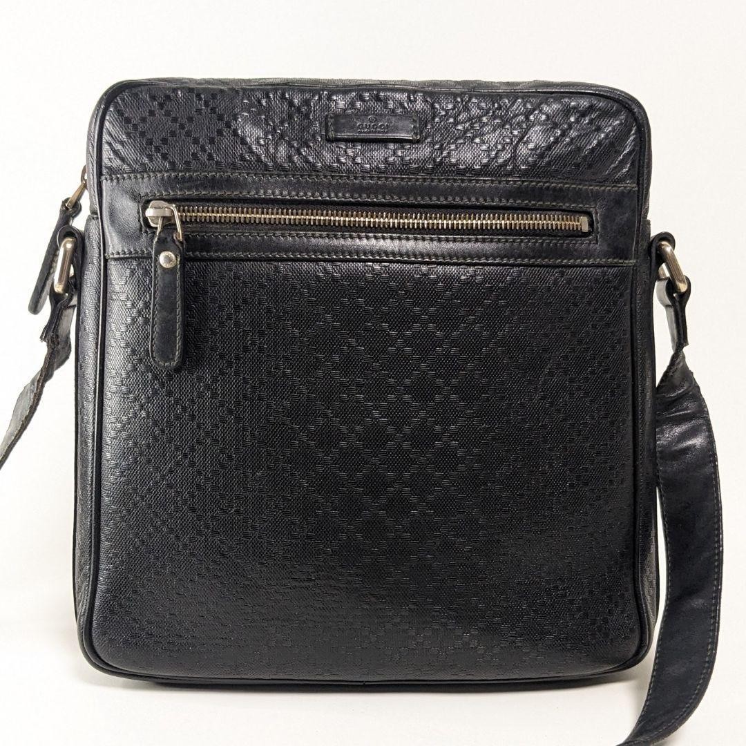 Gucci Black Diamante Crossbody Shoulder Bag Genuine Leather Pre-Owned