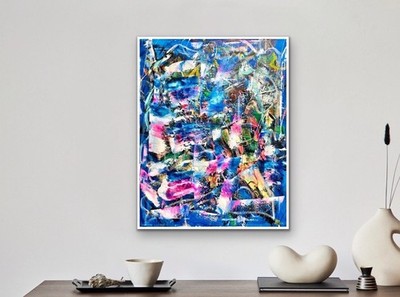 ORIGINAL ABSTRACT IMPRESSIONIST FINE ART 16x20 READY  TO HANG SIGNED PAINTING