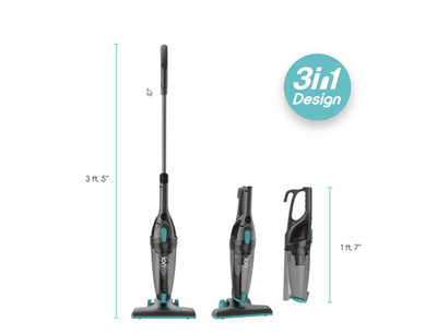Ionvac ZipVac Corded Stick Vacuum, Multi-Surface 3-in-1 Upright/Handheld Vacuum
