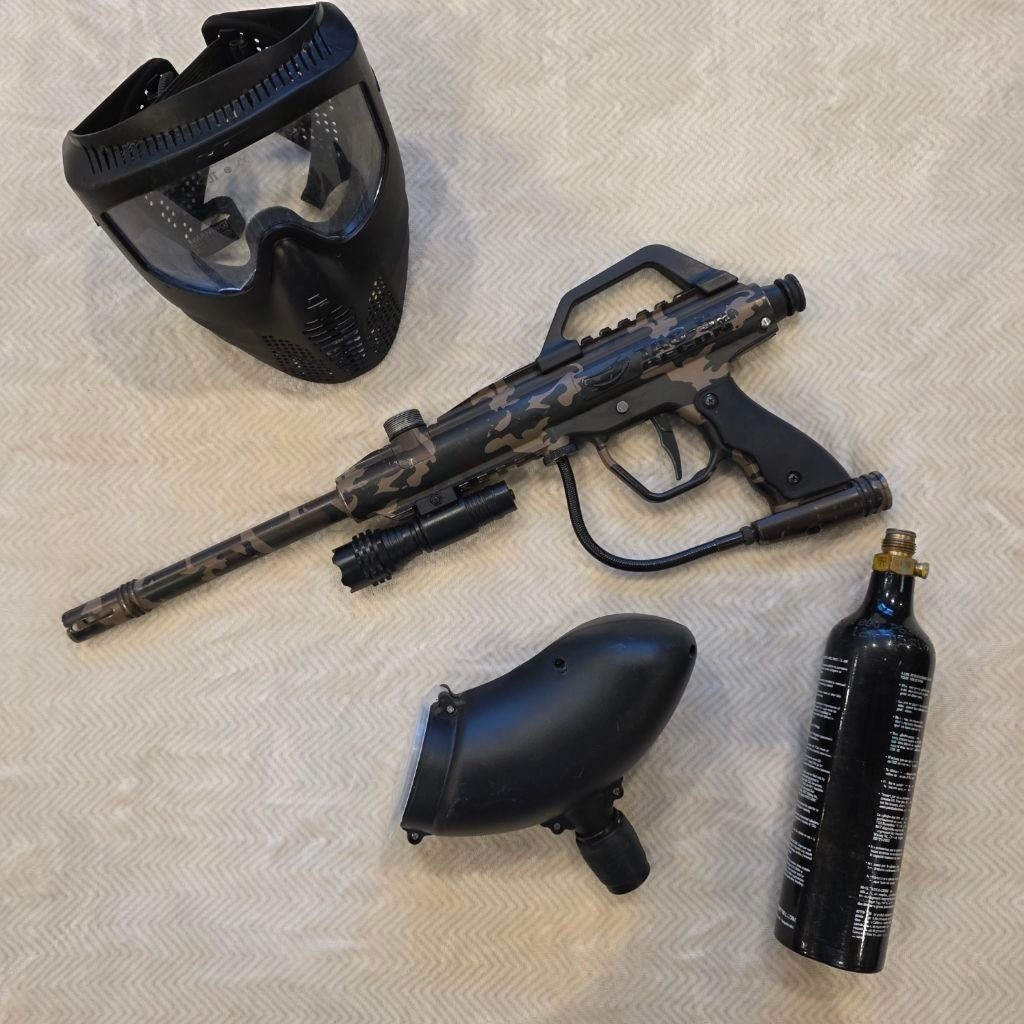 JT Tac-5M Recon Paintball Marker Set with Mask, Hopper, Tank | eBay
