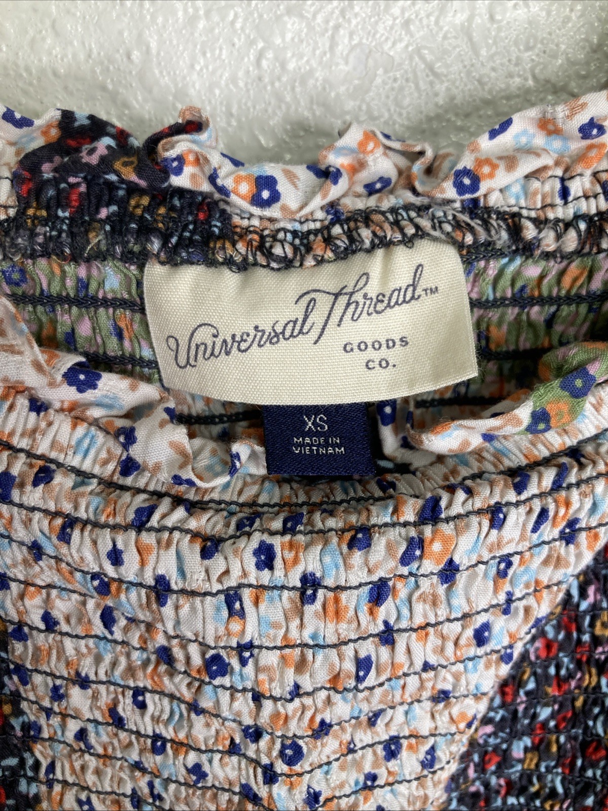 Universal Thread Patchwork Floral Smocked Sleevel… - image 2