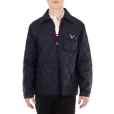 Valentino Metallic V Quilted Shirt Jacket, Brand Size 50 US Size 40 