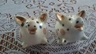 Vintage Collectible Smiling pigs w/Red Circles & Blue Dots Salt & Pepper Shakers — photo 5