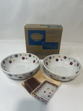  Pampered Chef Simple Additions 6” Polka Dots bowls Set of 2