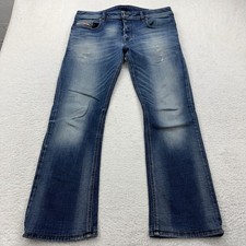 Diesel ZATINY Men's Regular Bootcut Stretch Jeans Wash 0850K 33x32 Distressed 