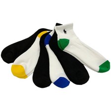 Polo Raph Lauren Mens 6 Pack Classic Sport Socks in Multi Color Size 10 - 13
