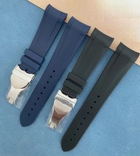 FOR Tudor Black Bay GMT 22mm Black Blue Rubber Silicone Watch Bracelet Strap